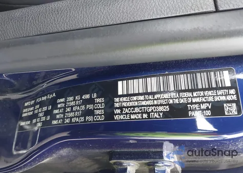 2016 Jeep Renegade Trailhawk из США, поврежденный, VIN ZACCJBCT7GPD38625